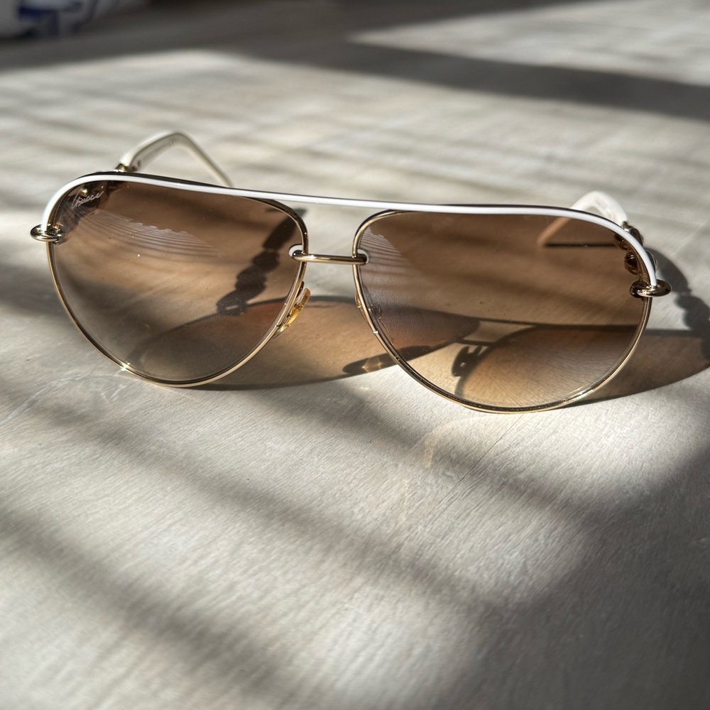 Gucci Gold Aviator Sunglasses